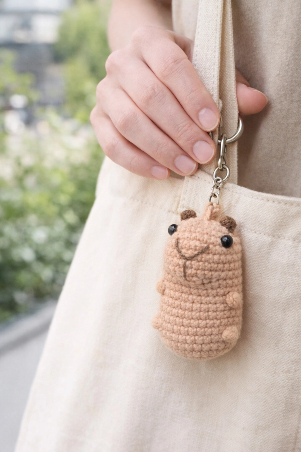 El Yapımı Amigurumi Kapibara Anahtarlık