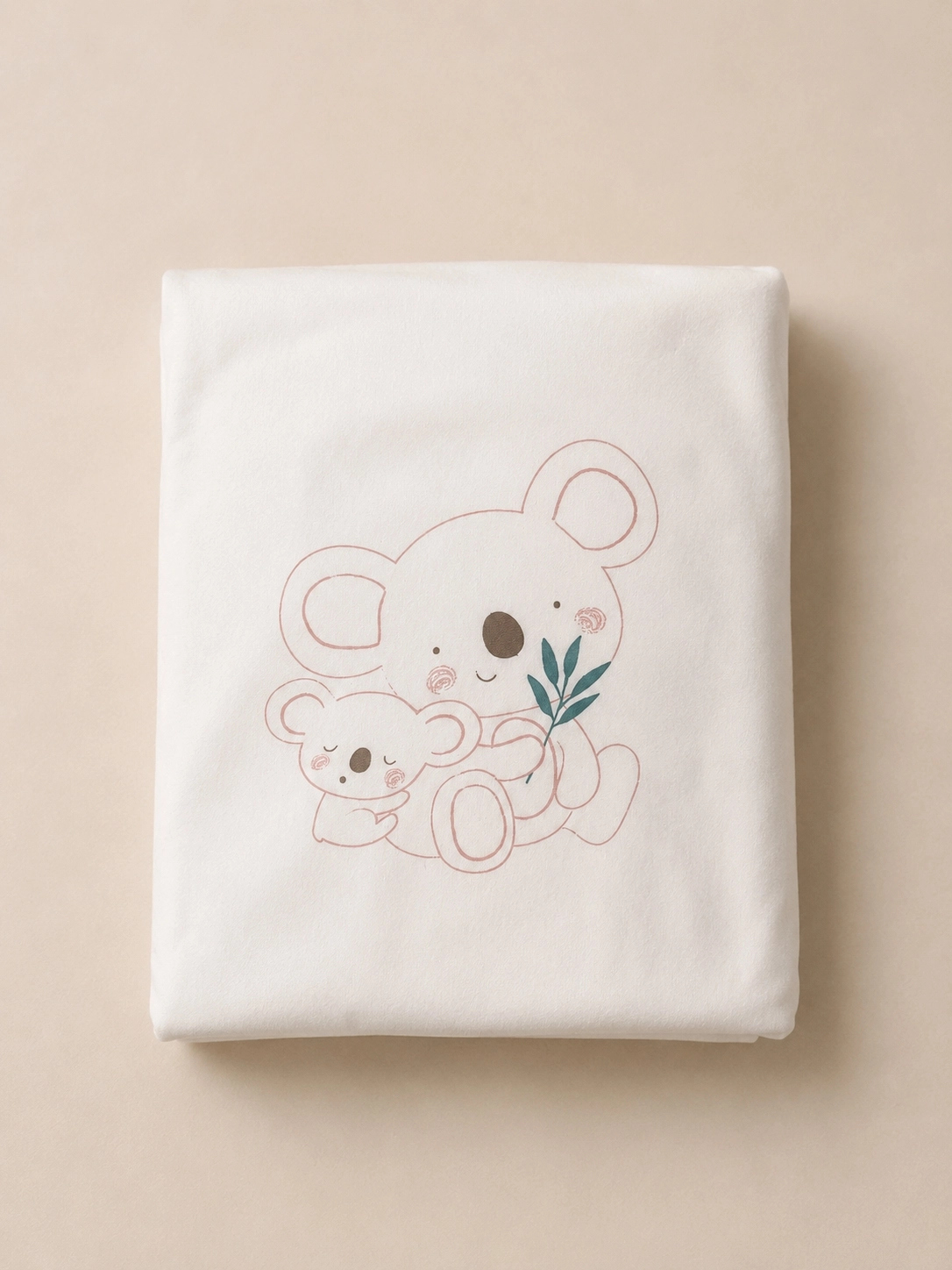 Moi Noi Koala Desenli Bebek Battaniyesi 90x90 cm – Ekru