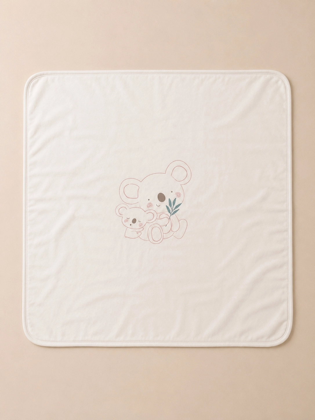 Moi Noi Koala Desenli Bebek Battaniyesi 90x90 cm – Ekru