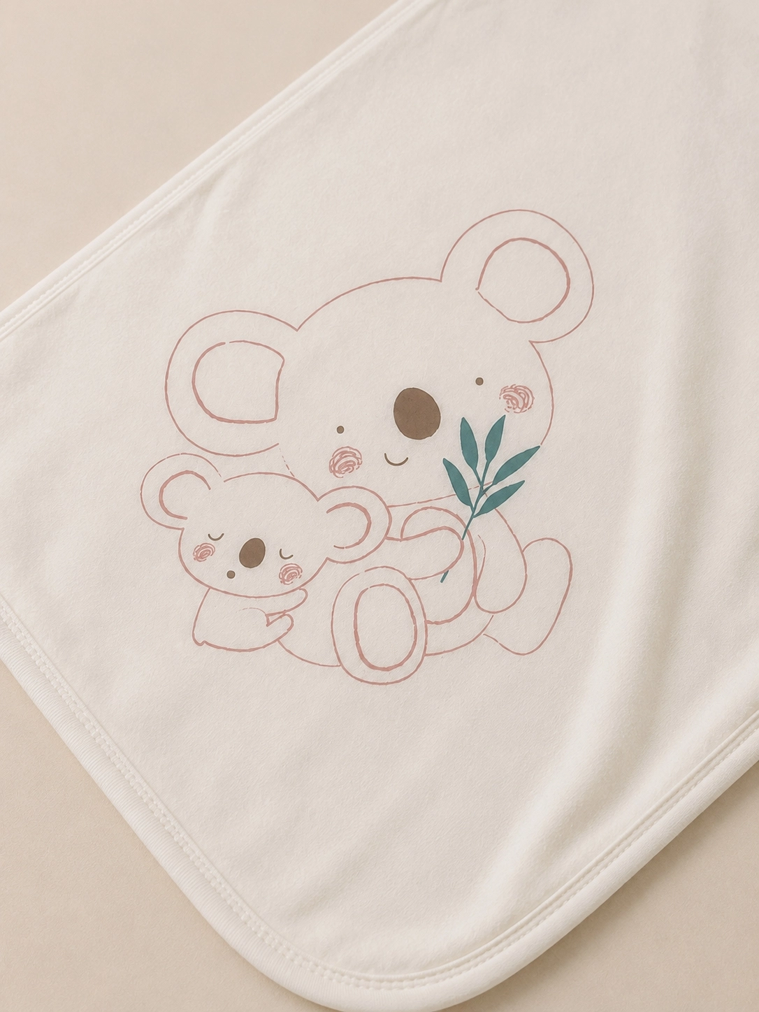 Moi Noi Koala Desenli Bebek Battaniyesi 90x90 cm – Ekru