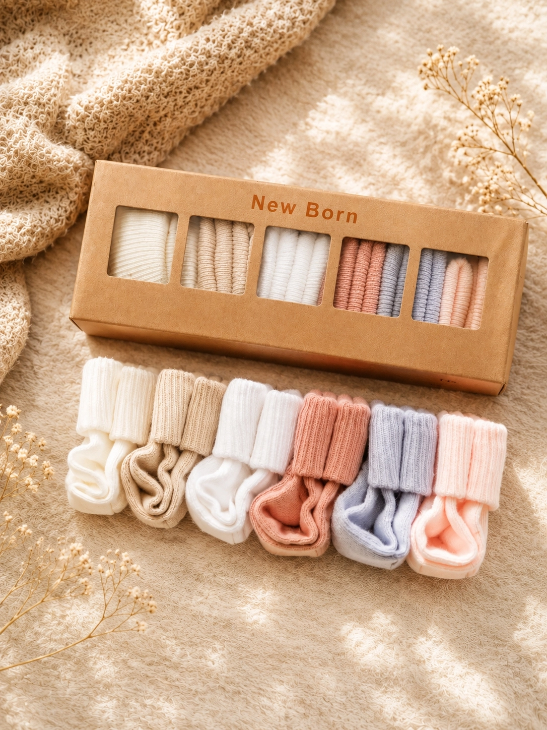 Defne Newborn Antibacterial 6’lı Çorap Set