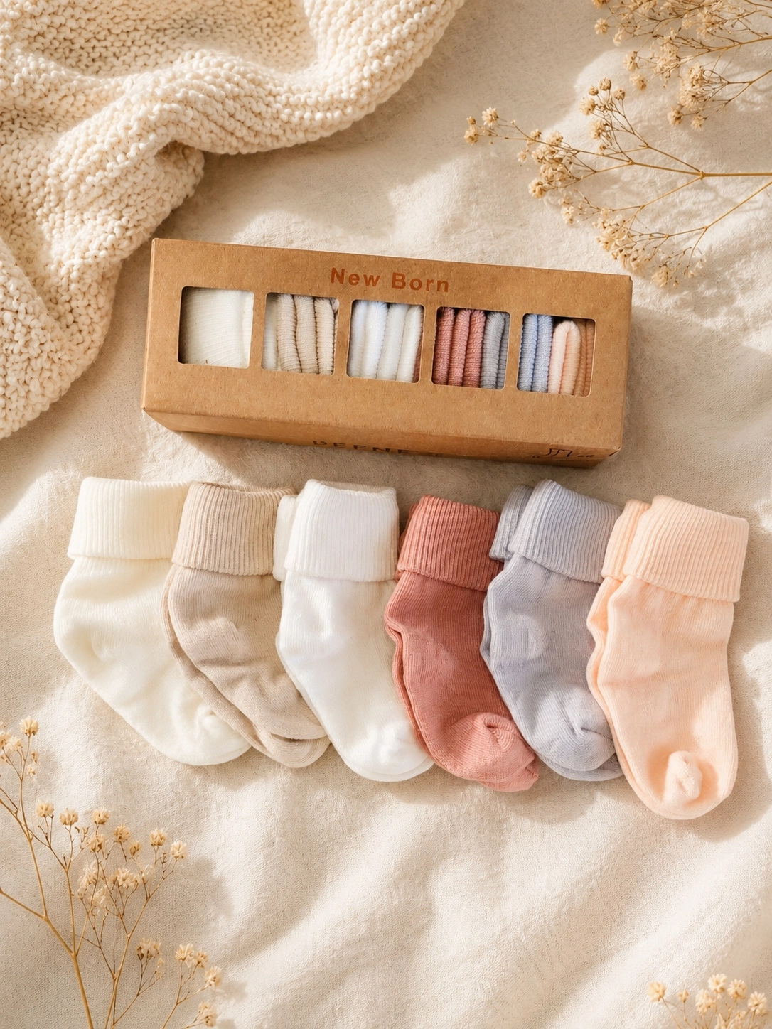 Defne Newborn Antibacterial 6’lı Çorap Set