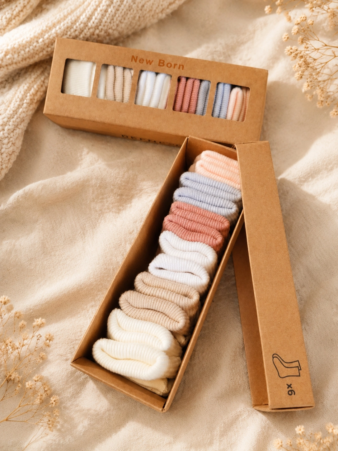 Defne Newborn Antibacterial 6’lı Çorap Set