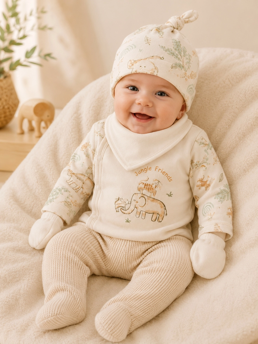 Esya Baby Orman Dostları 5’li Yenidoğan Hastane Çıkışı Seti Bej