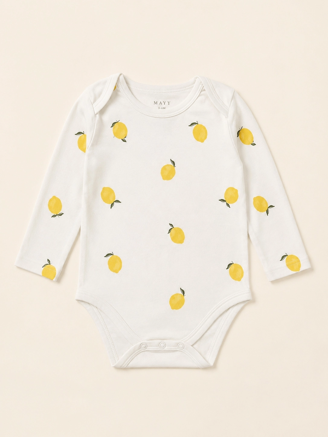 Lovemaxx 3’lü Uzun Kollu Bebek Body Seti Limon Desenli