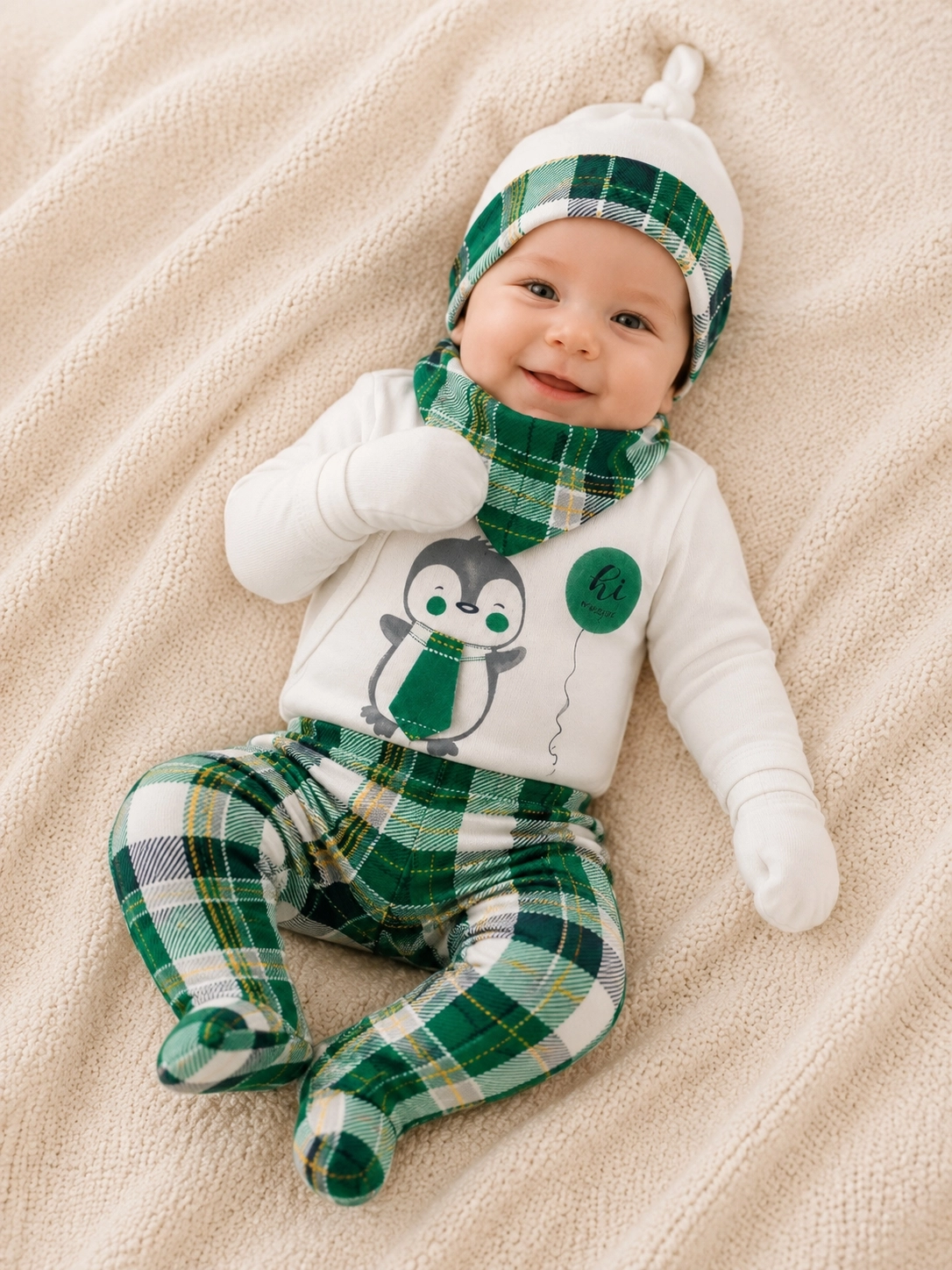 Minizeyn Penguen Desenli 5’li Hastane Çıkış Seti