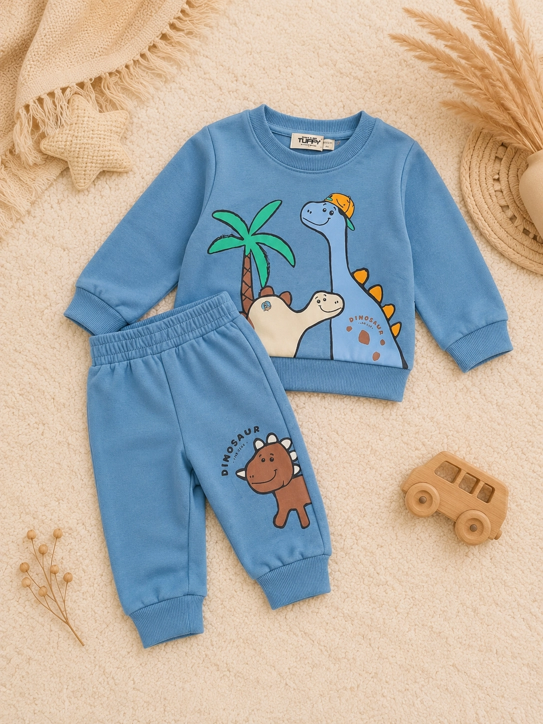 Tuffy Kids Dinozor Desenli Erkek Bebek 2’li Takım