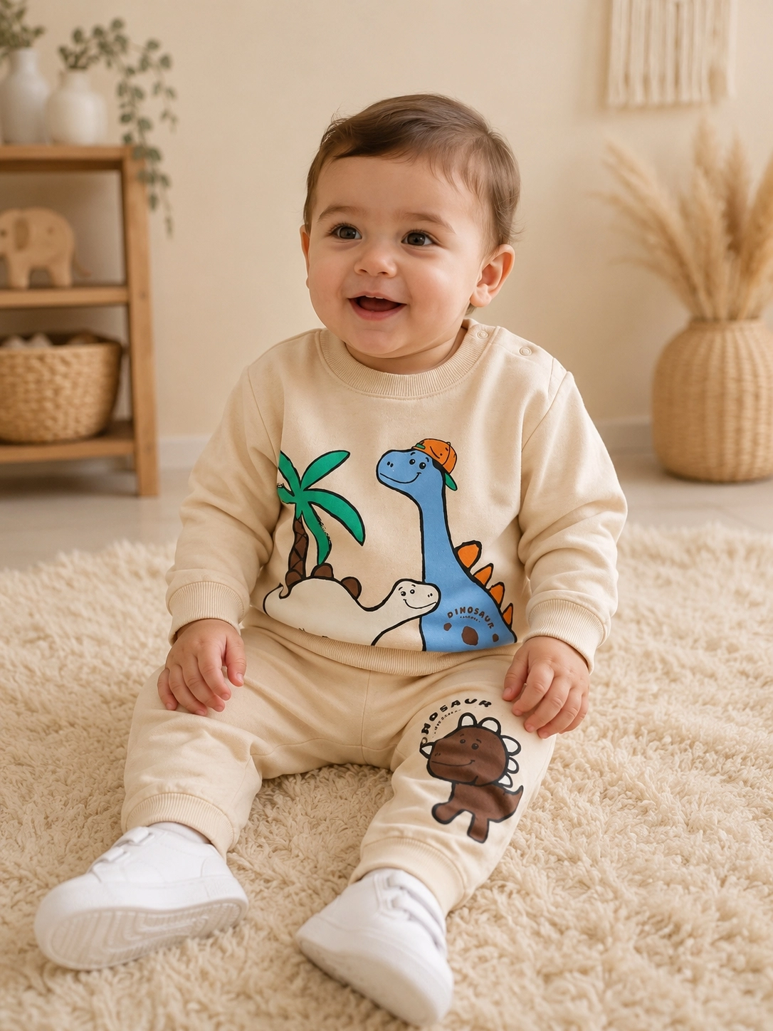 Tuffy Kids Dinozor Desenli Erkek Bebek 2’li Takım