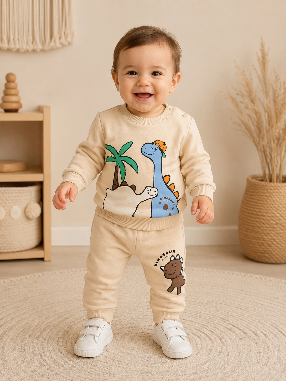 Tuffy Kids Dinozor Desenli Erkek Bebek 2’li Takım