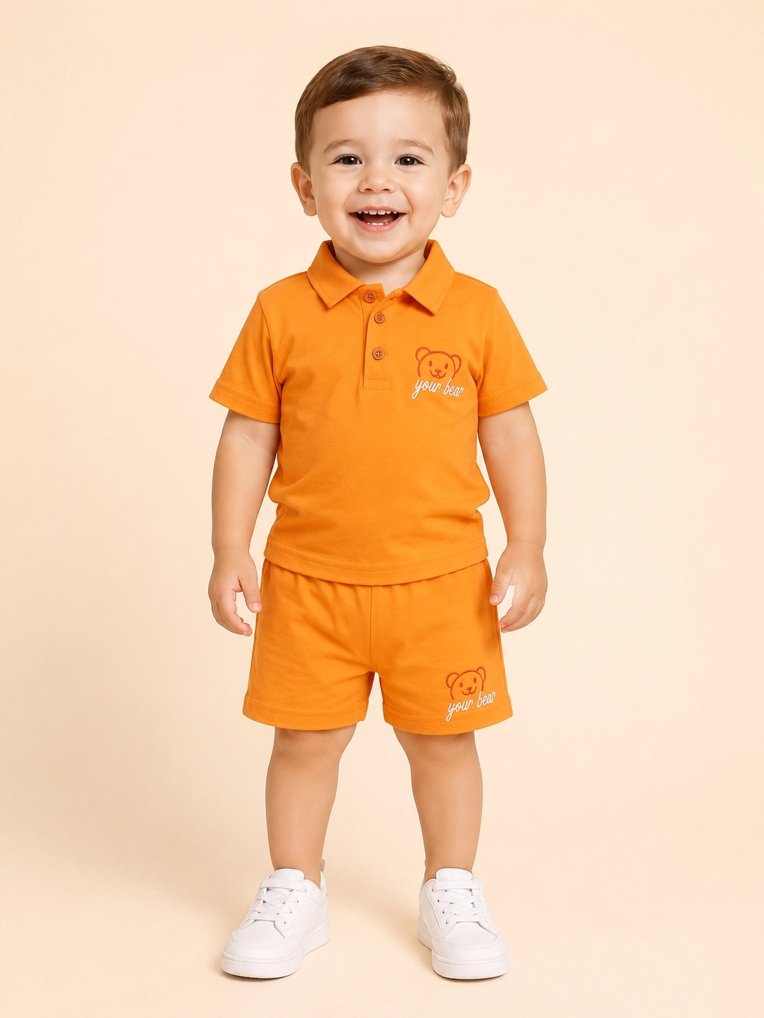 CLUP POLO AYICIKLI YOUR BEAR ERKEK POLO YAKA TİŞÖRT-ŞORT ALT ÜST ERKEK BEBEK/ÇOCUK 9-24 AY TAKIM