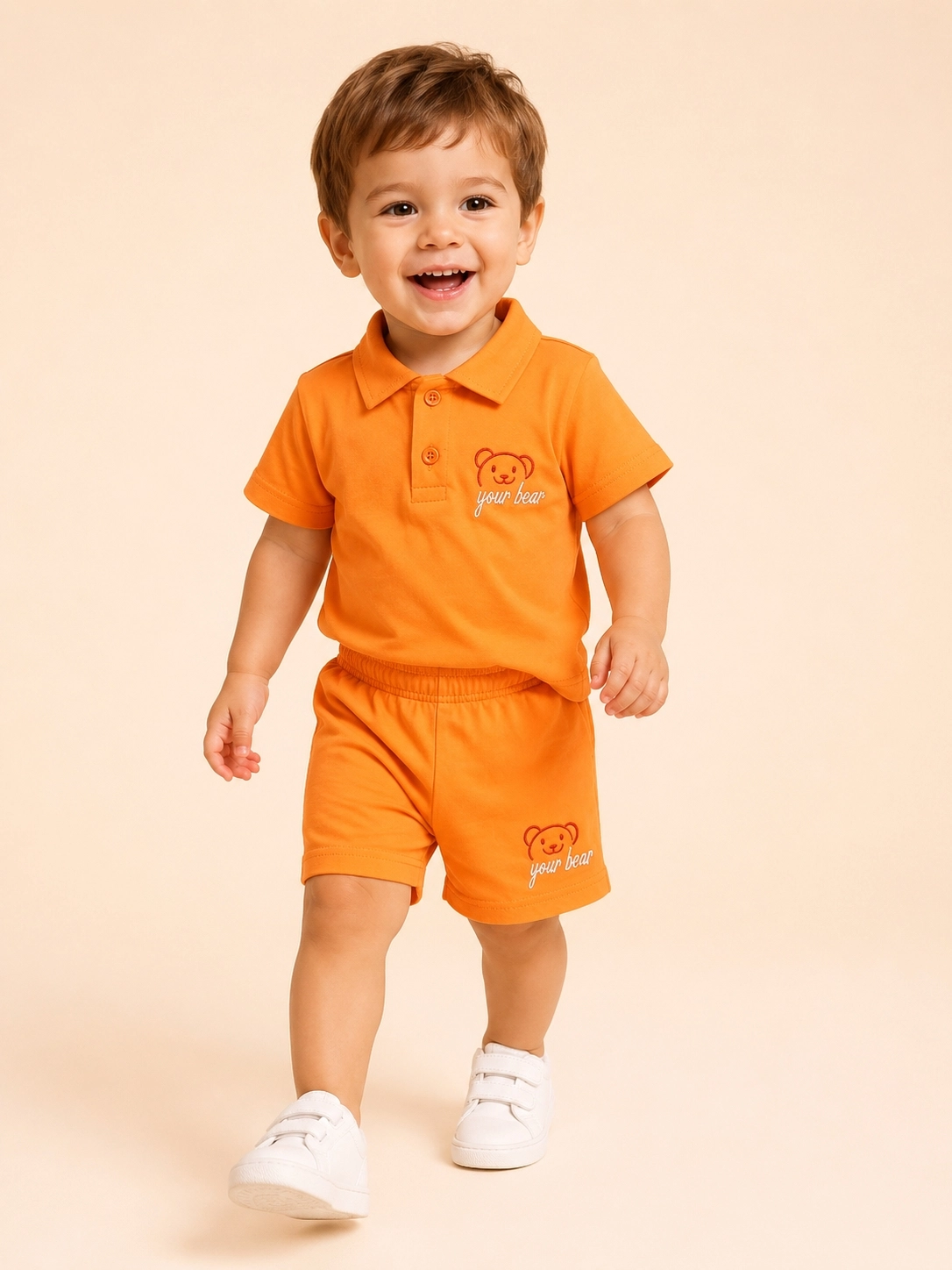 CLUP POLO AYICIKLI YOUR BEAR ERKEK POLO YAKA TİŞÖRT-ŞORT ALT ÜST ERKEK BEBEK/ÇOCUK 9-24 AY TAKIM