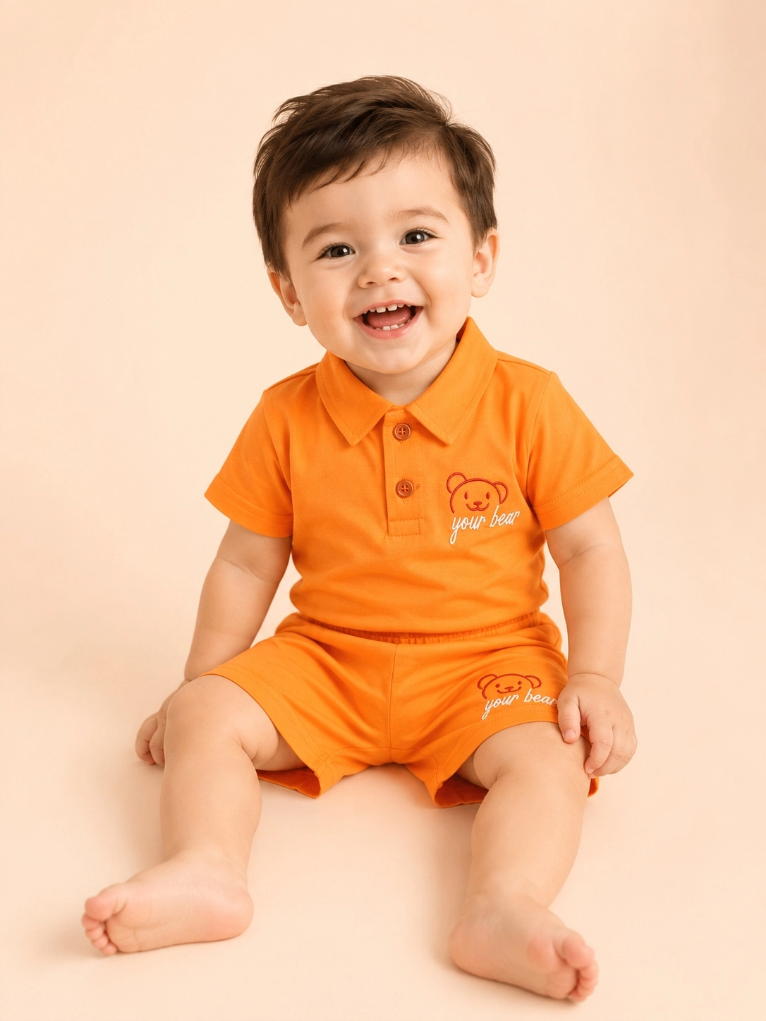 CLUP POLO AYICIKLI YOUR BEAR ERKEK POLO YAKA TİŞÖRT-ŞORT ALT ÜST ERKEK BEBEK/ÇOCUK 9-24 AY TAKIM