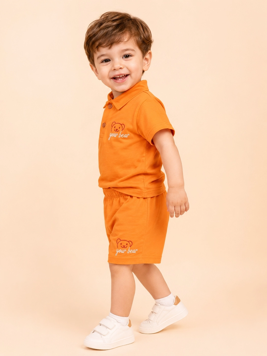CLUP POLO AYICIKLI YOUR BEAR ERKEK POLO YAKA TİŞÖRT-ŞORT ALT ÜST ERKEK BEBEK/ÇOCUK 9-24 AY TAKIM