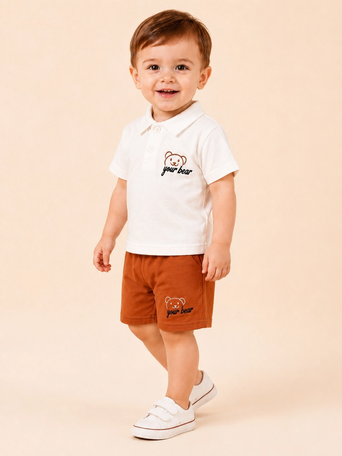 CLUP POLO AYICIKLI YOUR BEAR ERKEK POLO YAKA TİŞÖRT-ŞORT ALT ÜST ERKEK BEBEK/ÇOCUK 9-24 AY TAKIM