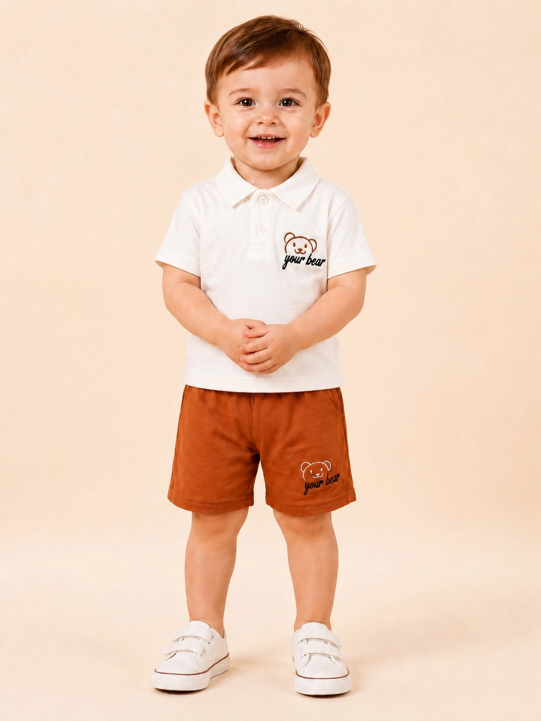 CLUP POLO AYICIKLI YOUR BEAR ERKEK POLO YAKA TİŞÖRT-ŞORT ALT ÜST ERKEK BEBEK/ÇOCUK 9-24 AY TAKIM