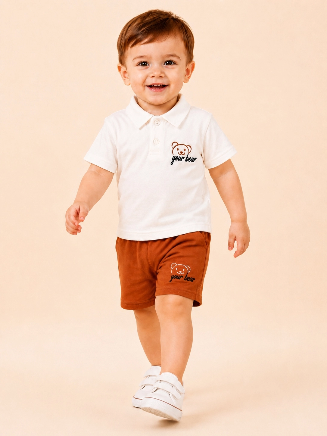 CLUP POLO AYICIKLI YOUR BEAR ERKEK POLO YAKA TİŞÖRT-ŞORT ALT ÜST ERKEK BEBEK/ÇOCUK 9-24 AY TAKIM