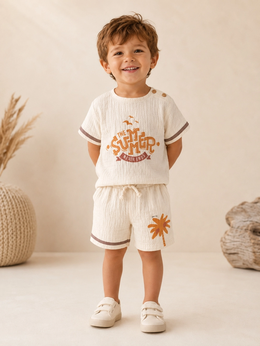 HİPPİL SUMMER BASKILI YAZLIK 6-18 AY ERKEK BEBEK TİŞÖRT-ŞORT ALT ÜST TAKIM
