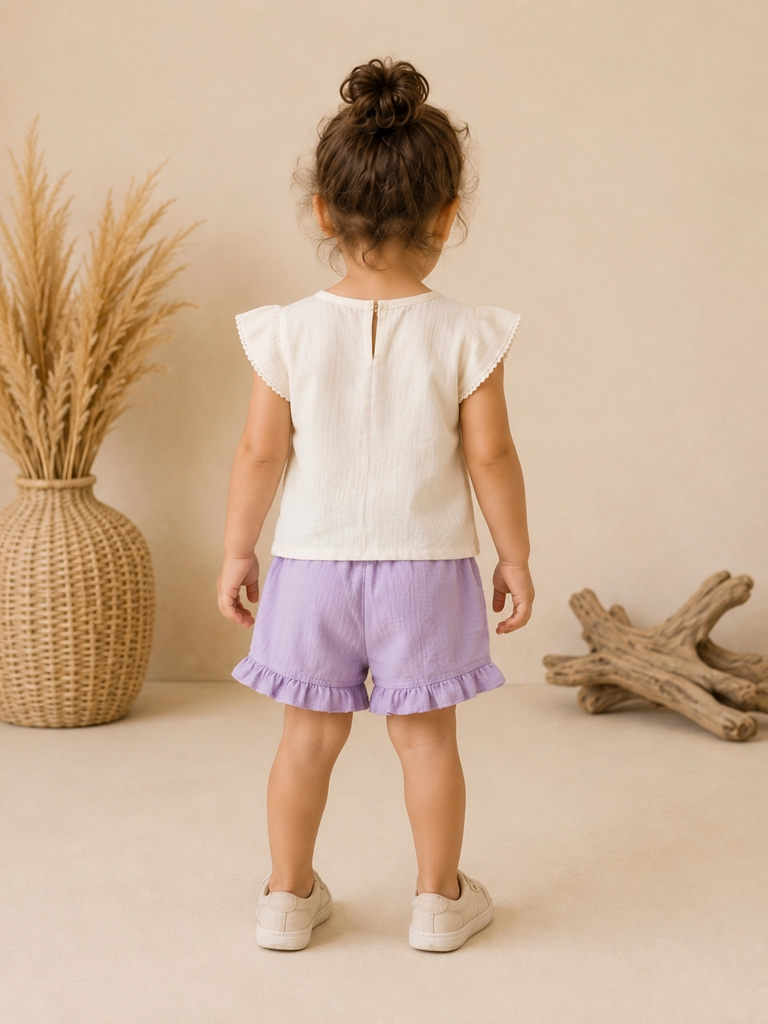 Mini Baray 9-24 Ay Önü Çi̇çekli̇ Kız Bebek Şortlu Takım