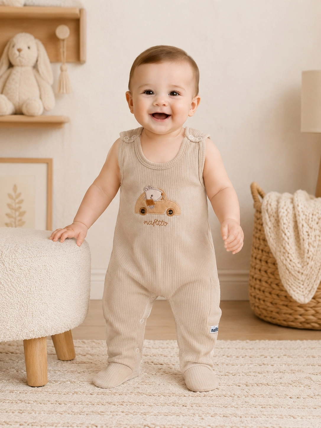 Nafitto 3-9 Ay Unisex Gezegen Desenli Bebek Tulum