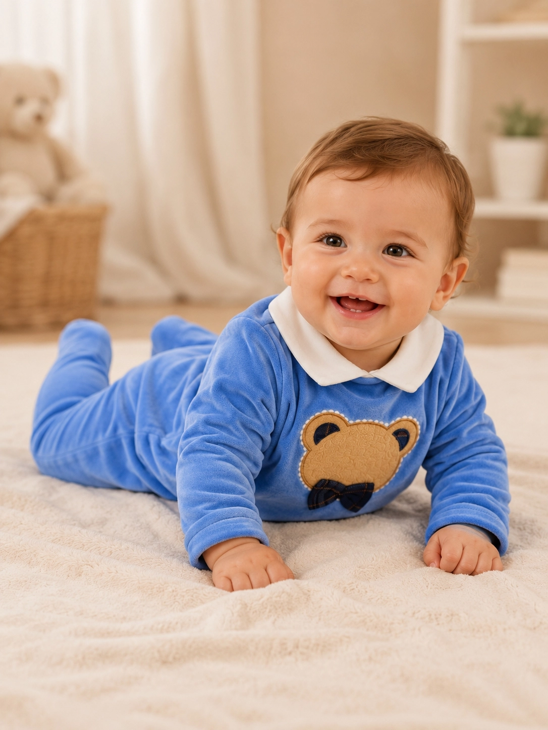 Cassiope Ayıcıklı Erkek Bebek Takımı – Soft Mavi | BebeGross