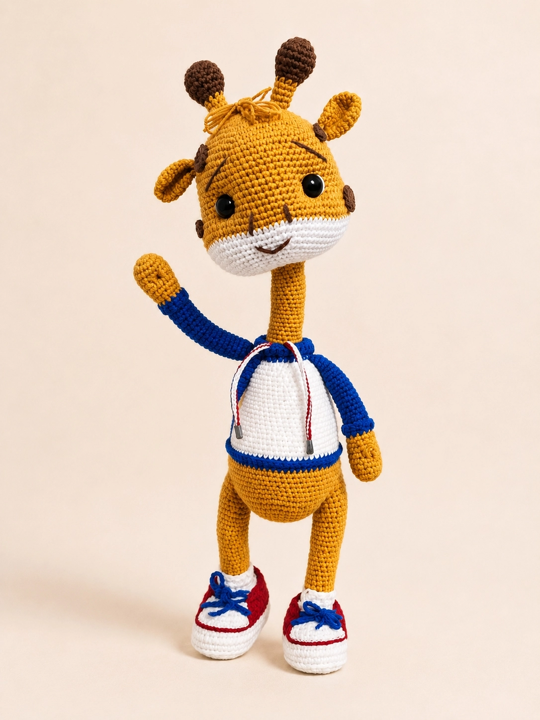 HUBUSH El Yapımı Sporcu Zürafa Amigurumi Oyuncak