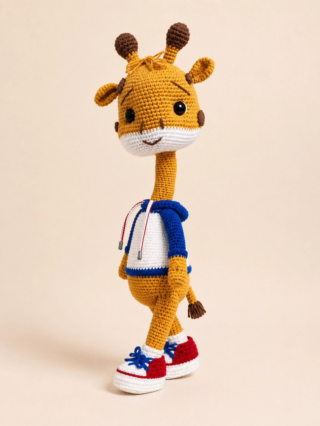 HUBUSH El Yapımı Sporcu Zürafa Amigurumi Oyuncak