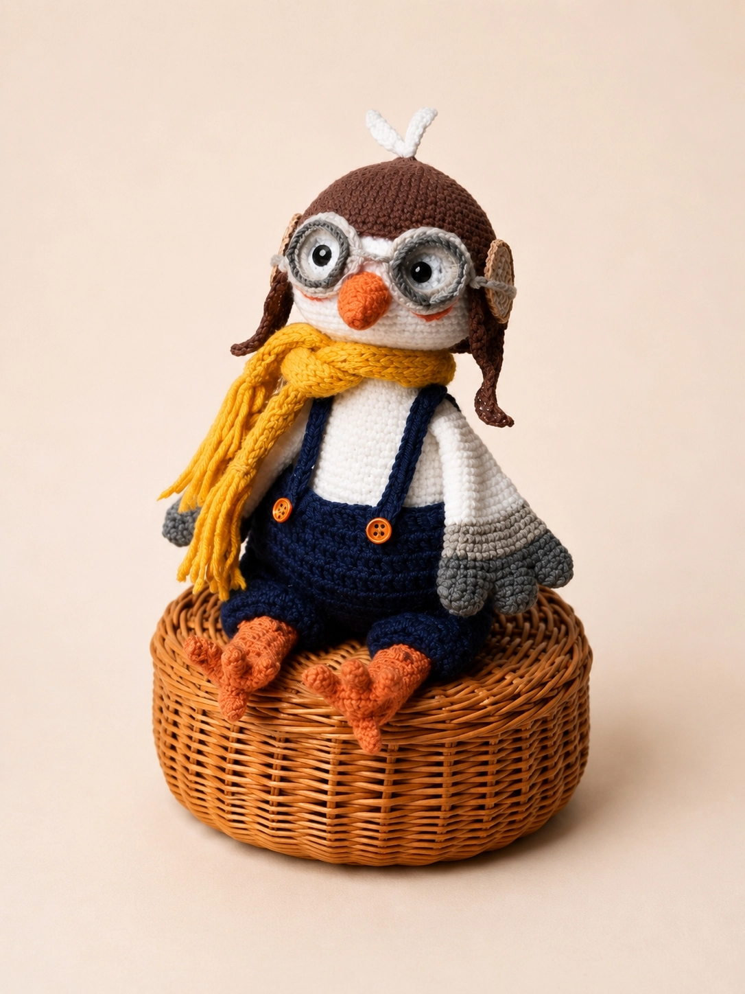 HUBUSH El Yapımı Pilot Leylek Amigurumi Oyuncak