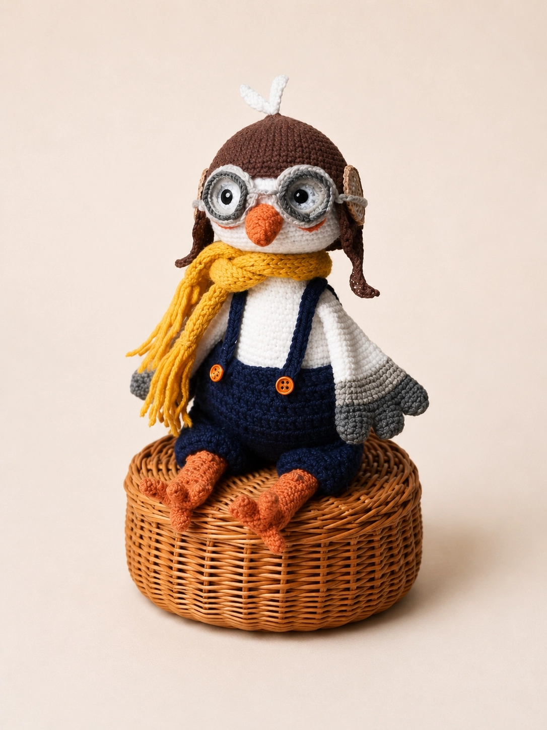 HUBUSH El Yapımı Pilot Leylek Amigurumi Oyuncak