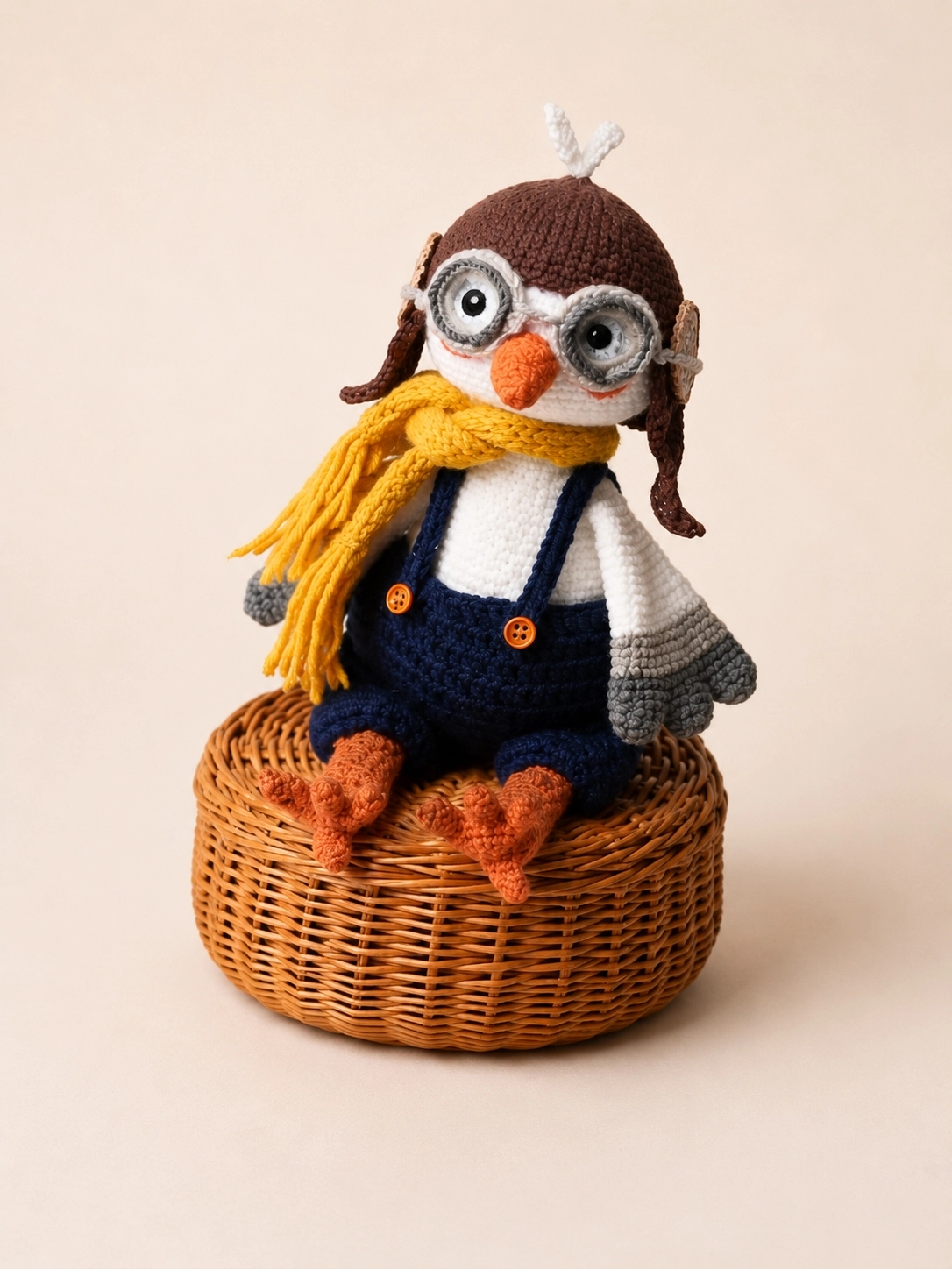 HUBUSH El Yapımı Pilot Leylek Amigurumi Oyuncak