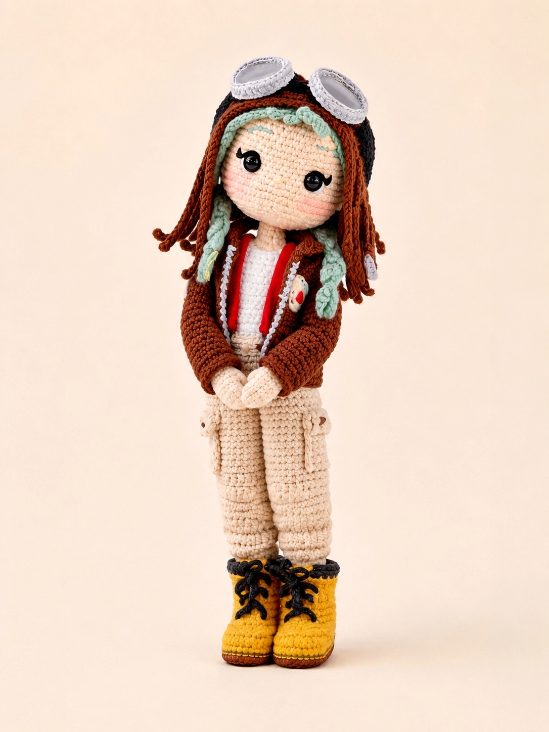Dora – El Örgüsü Amigurumi Karakter Bebek (Kaşif Koleksiyonu)