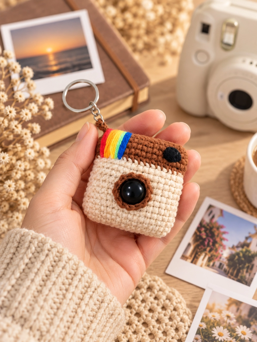 Hubush El Yapımı Kamera Anahtarlık 6 Mini Fotoğraflı Temalı Hediye Seti
