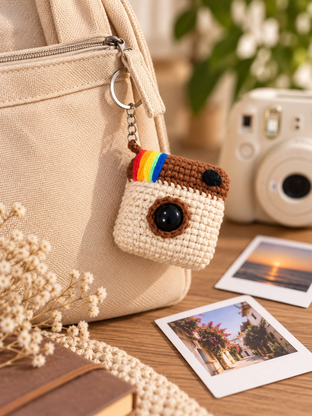 Hubush El Yapımı Kamera Anahtarlık 6 Mini Fotoğraflı Temalı Hediye Seti