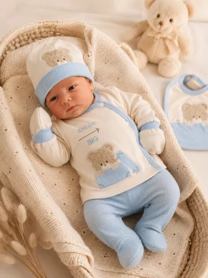 TontonBaby Mavi 5’li Hastane Çıkış Seti |BebeGross