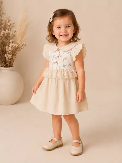 Bebezade 6-24 Ay Rabbit Desenli Kız Bebek Elbise