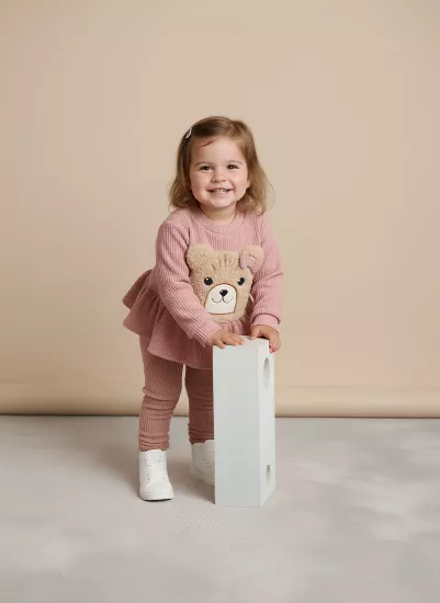 Popshops Ayıcıklı Kız Bebek Takım  | BebeGross