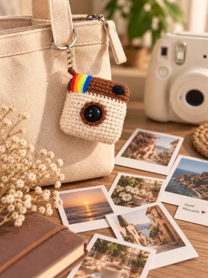 Hubush El Yapımı Kamera Anahtarlık ve Fotoğraf Set